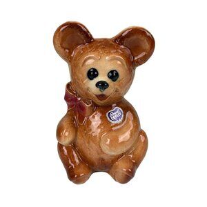 Vintage Royal Copley Brown Bear Ceramic Planter Vase, Cute Home Decor